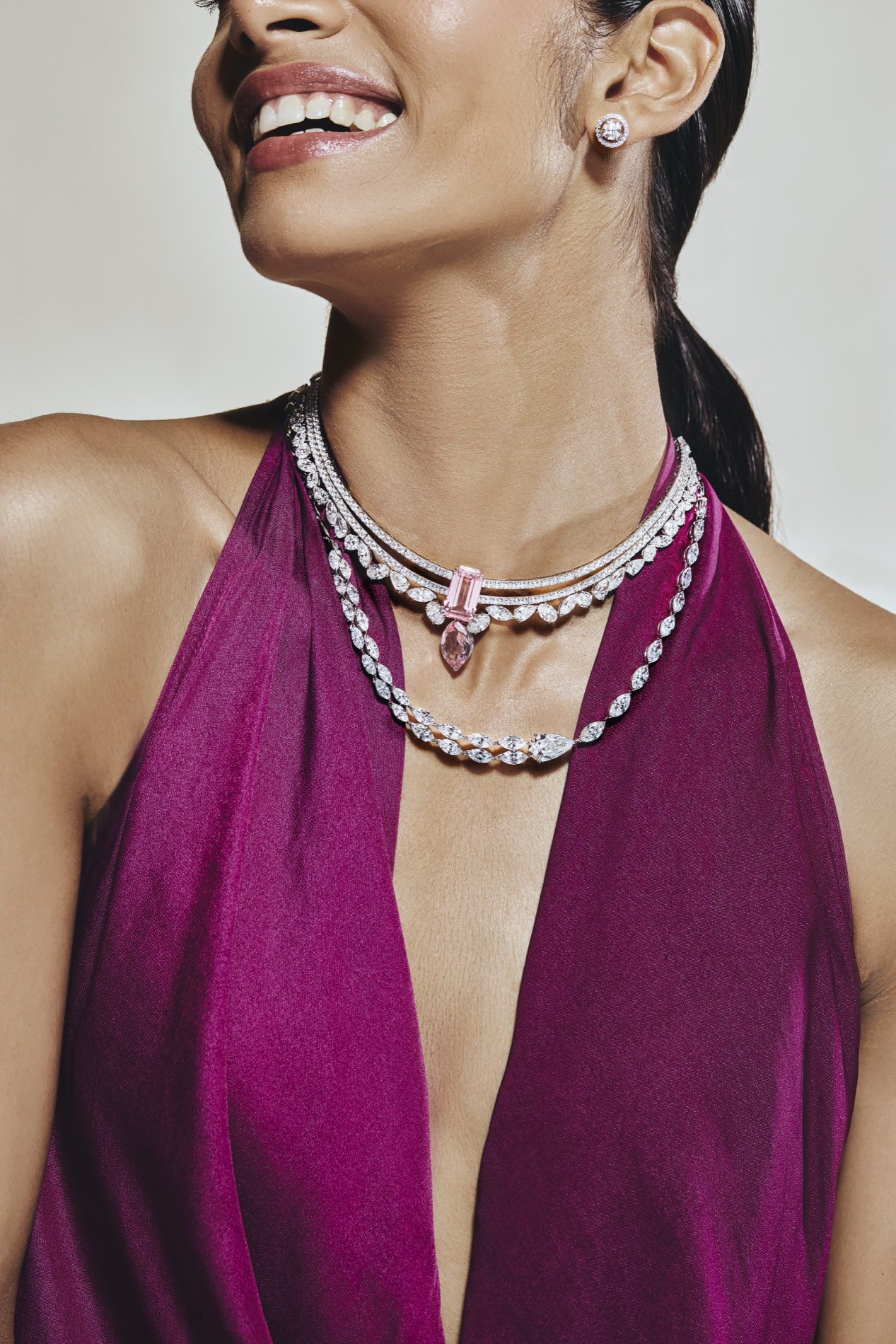 KAHA diamond jewellery worn close