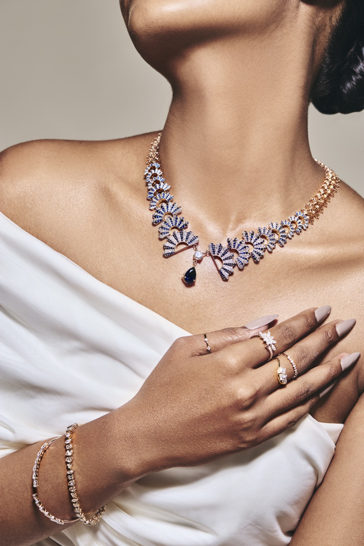 KAHA diamond jewellery worn close